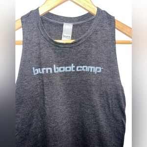 Burn Boot Camp Gray Racerback Tank Top Women’s XS Athletic Workout Gym